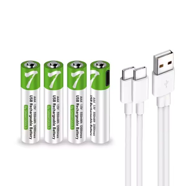 Rechargeable AAA Type-C 1.5V Battery - 4 piece - Image 2