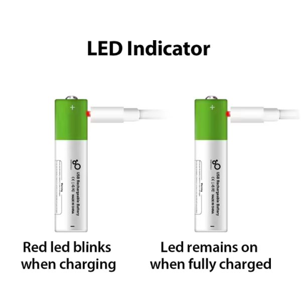 Rechargeable AAA Type-C 1.5V Battery - 4 piece - Image 3